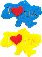 Декоративное изделие Карта України I love UA 8,5 см 125233 2 шт. Діамантові ручки
