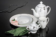 Сервиз чайный Marble 15 предметов на 6 персон Fiora