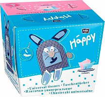 Салфетки бумажные в коробке HAPPY BELLA BABY универсальные Заяц (BB-042-U080-001) 80 шт.