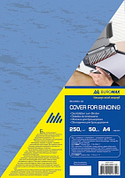 Обложка для брошюрования Buromax картонная под кожу А4 синяя BM.0580-02 250 мкм 50 шт. 
