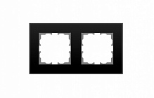 Рамка двухместная HausMark Stelo универсальная черный матовый 501-5940-147