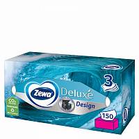 Серветки гігієнічні у коробці Zewa Deluxe Design 3 шари 150 шт.