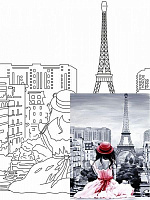 Холст на картоне с контуром Города, Париж 2 Rosa Start 