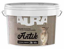 Декоративная штукатурка моделирующая Aura® Antik марморино, травертин 4,5 кг белый