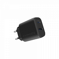 Мережевий зарядний пристрій Promate Biplug-2 17 Вт USB-C+USB-A 