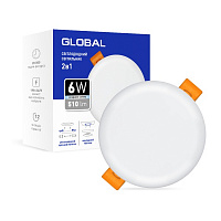 Світильник світлодіодний Global 6 Вт 4100 К білий матовий 1-GSP-0641-RS 