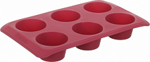 Форма для кексов Magic Ring Волнистая 30х19х4,1 см 6 шт. бордовый Flamberg Smart Kitchen