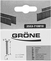 Гвозди для электростеплера Grone 25 x 1,2 x 2 мм тип T14 1000 шт. 2553-820025