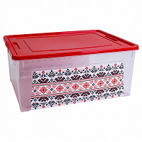Ящик для хранения Vivendi Вышиванка красный 140x240x320 мм