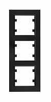 Рамка трехместная Makel Karea вертикальная черный глянец 56111708