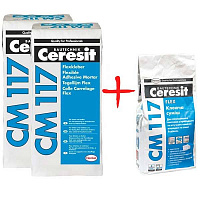 Клей для плитки Ceresit CM 117 25 кг 2 мішка + 5 кг