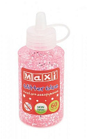 Клей для декорирования с блестками пастель 60 мл розовый Maxi MX61752