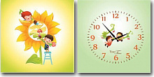 Часы настенные детские на холсте Друзья 28x28 см 06-113