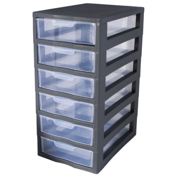 Органайзер пластиковая Алеана универсальный на 6 ящиков гранит 385x185x265 мм
