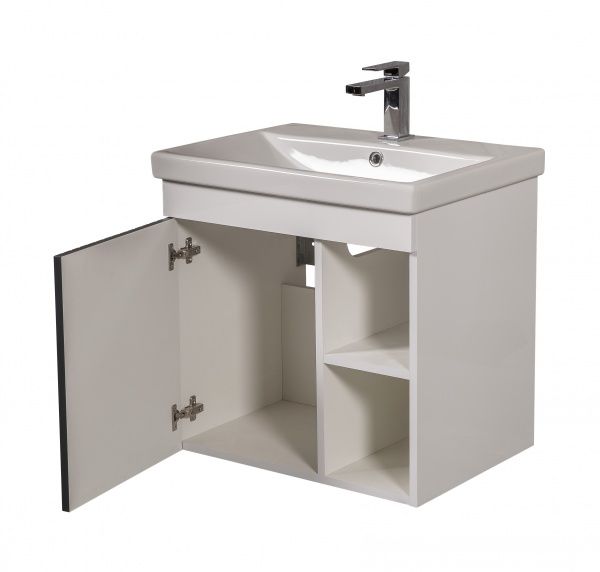 Тумба подвесная Aqua Rodos Амата графит с умывальником Elit 60 см