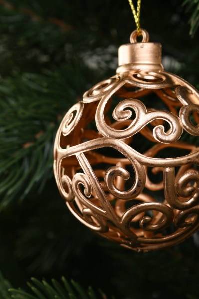 Декоративна підвіска Куля 5x6 см золотий NY21046