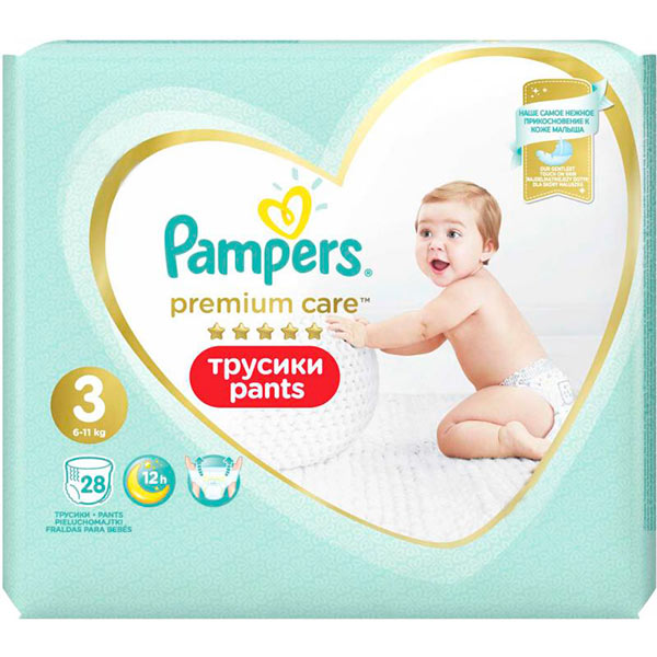 Підгузки-трусики Pampers Premium Care Pants Midi 3 6-11 кг 28 шт.