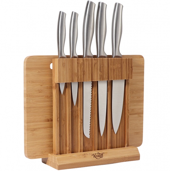 Набор ножей на подставке 7 предметов (с доской для нарезки) Wikinger 29-305-014 Krauff