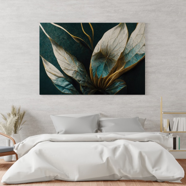 Картина на холсте Бирюзовые листья 80x110 см WS Holst 180323250 