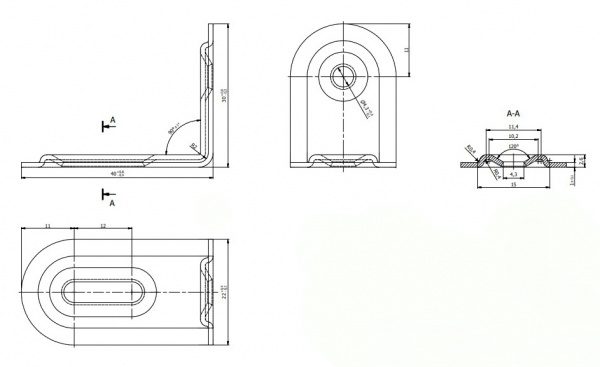 Кутник монтажний Domax L-подібний 40x28x22 мм 1 мм FKS2