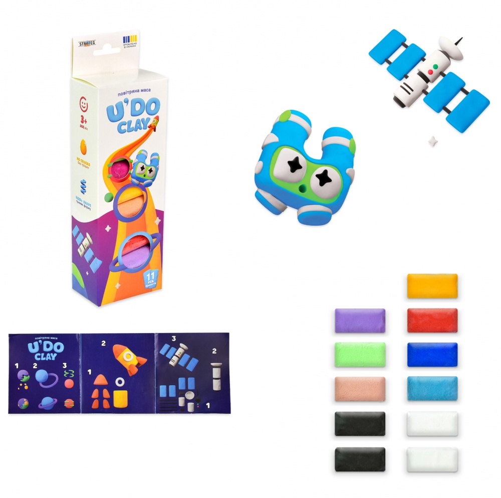 Масса для лепки Strateg U'DO Clay 11 шт. 30842