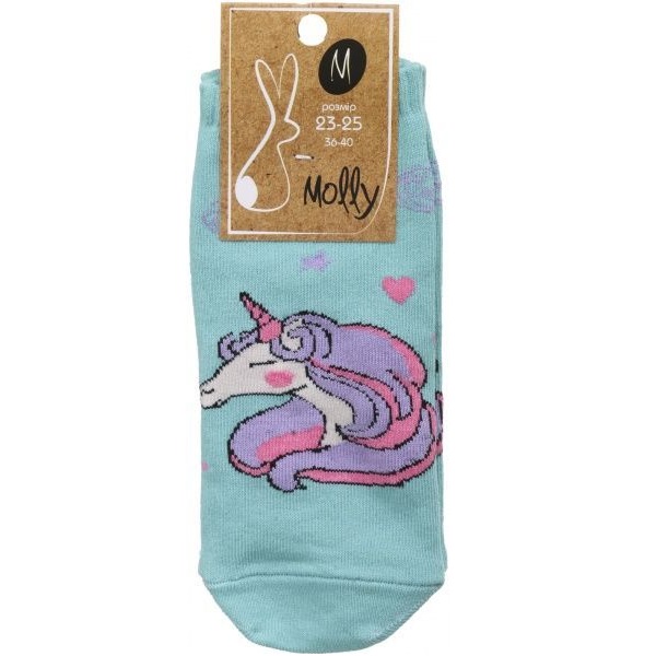 Шкарпетки жіночі Молли Єдиноріг р. 23-25 бірюзовий 