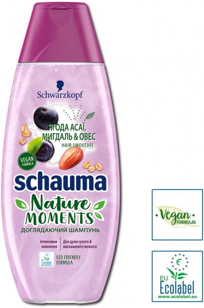 Шампунь Schauma Nature Moments Ягода асаї, мигдаль і овес для дуже сухого і виснаженого волосся 400 мл