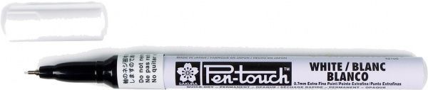 Маркер Sakura Pen-Touch тонкий EXTRA FINE 0.7 мм 42100 белый 
