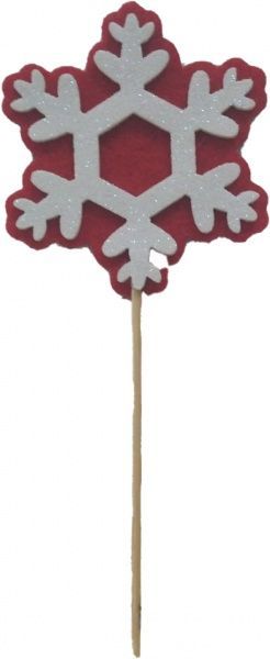 Топпер Снежинка красная, 30 см, Гулівер Країна