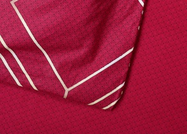 Комплект постільної білизни Геометрія 1,5 червоний La Nuit 