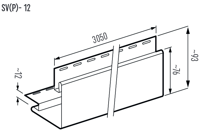Кут зовнішній Vilo™ 3,05 м світло-сірий SV-12