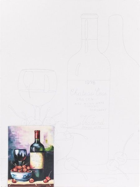 Холст на картоне с контуром Натюрморт № 21 Rosa Talent 