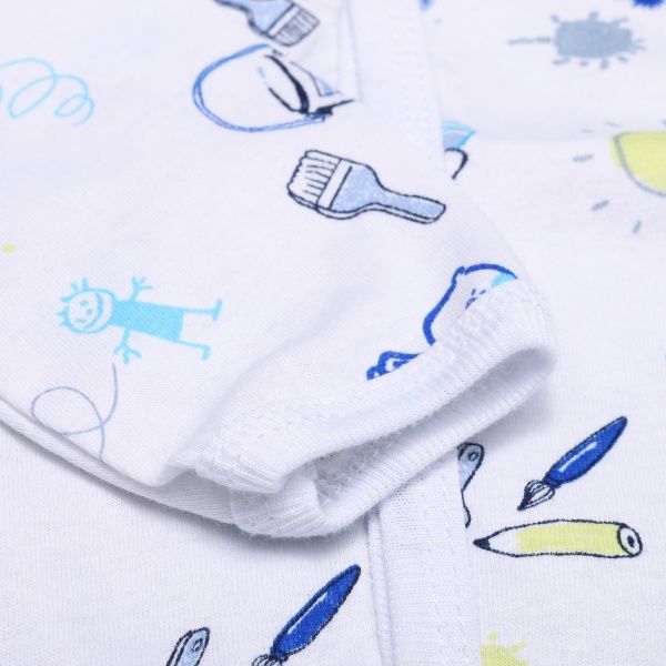 Комбинезон Маленькие люди 3701-111 р.74-80 белый с принтом 