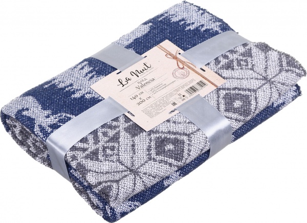 Плед Валенсія NY Winter Forest 140x200 см синій із білим Vladi 