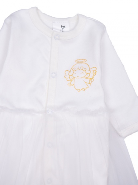 Комбинезон для девочки Bambinelli с юбкой р.68 молочный 