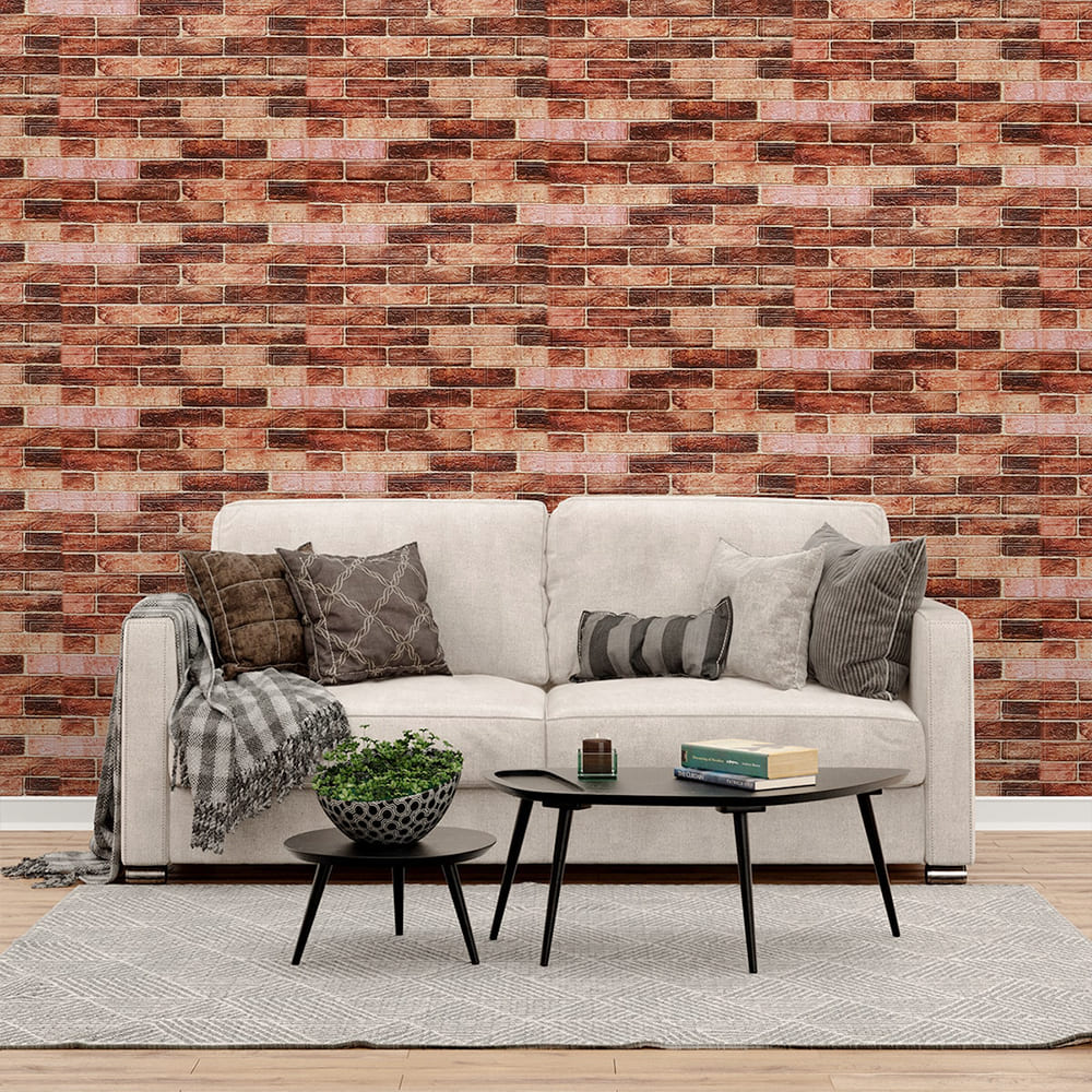 3D-панель з ПП самоклейна Sticker Wall коричнева 700x770x5 мм SW-00000248