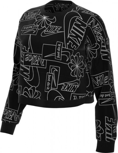 Джемпер Nike W NSW ICN CLSH FLC AOP TOP CZ1868-010 р. XS черный