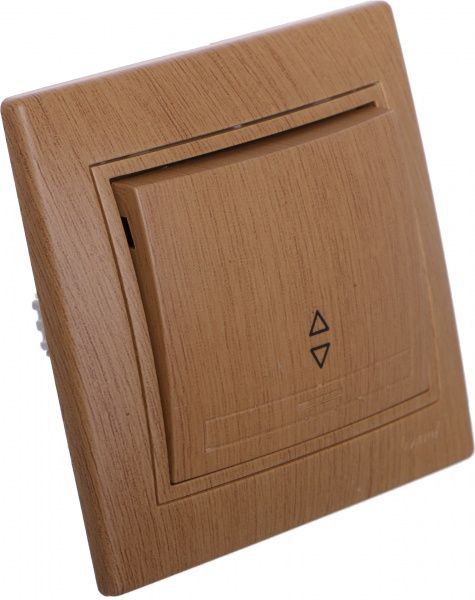 Переключатель проходной одноклавишный Lezard Mira без подсветки 220В дуб матовый 701-5151-105