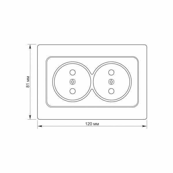 Розетка подвійна без заземлення IP20 білий TF-ST-SK2-W
