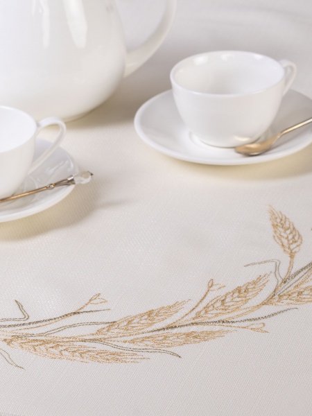 Скатерть Рожь 336-22/00 145x220 см молочный крем Эдельвика 