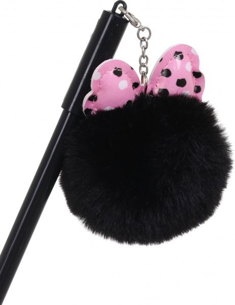 Ручка гелевая Бант с черным помпоном 