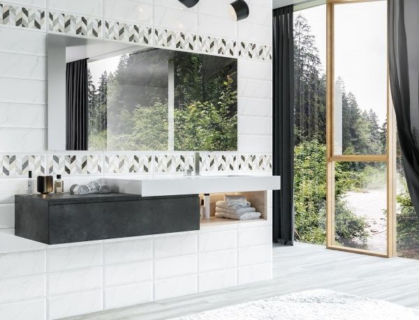 Плитка InterCerama Axon декор сірий 15х40 / Д 229 071 