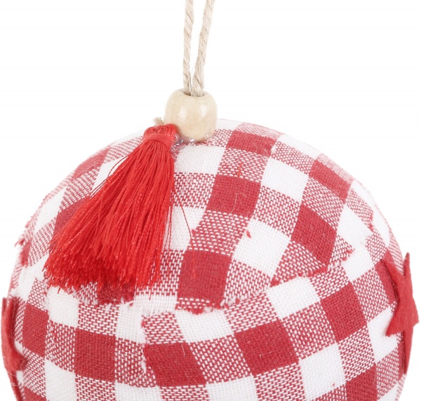 Шар новогодний Shunda пенопластиковый 100 мм бело-красный SDA2111310WR