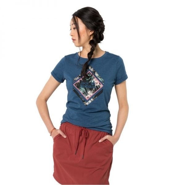 Футболка Jack Wolfskin TROPICAL SQUARE T W 1806931-1588 р. XS синий