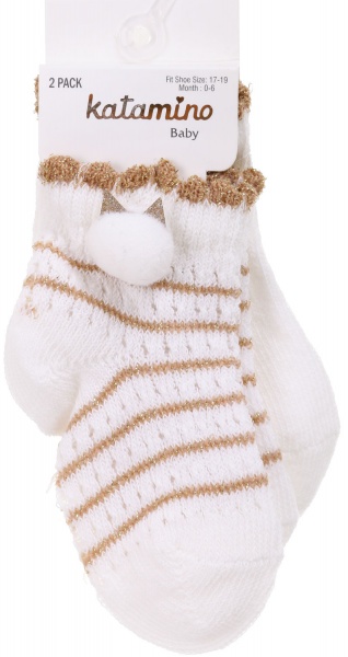 Шкарпетки для дівчаток KATAMINO K44064 KTM86132 р.0-6 молочний 
