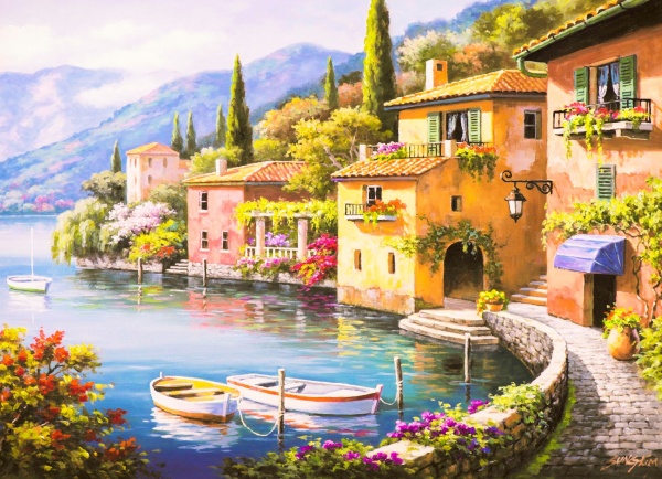 Репродукция Италия вид на море 80x110 см Арт Фемелі 