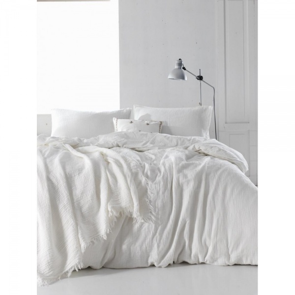 Комплект постільної білизни Muslin White 1.5 білий SoundSleep 