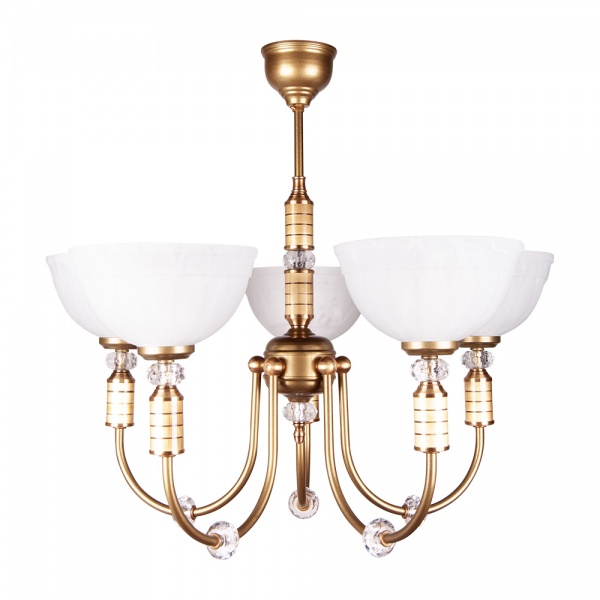 Люстра підвісна Фабрика Світла Еллада 5x60 Вт E27 латунь НСБ 01-5х60-051