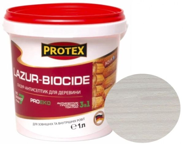 Лазур-антисептик Protex 3 в 1 білий шовковистий мат 1 л