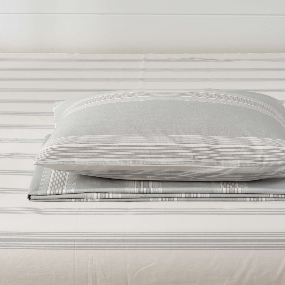 Комплект постільної білизни Conty 2 світло-сірий із білим La Nuit